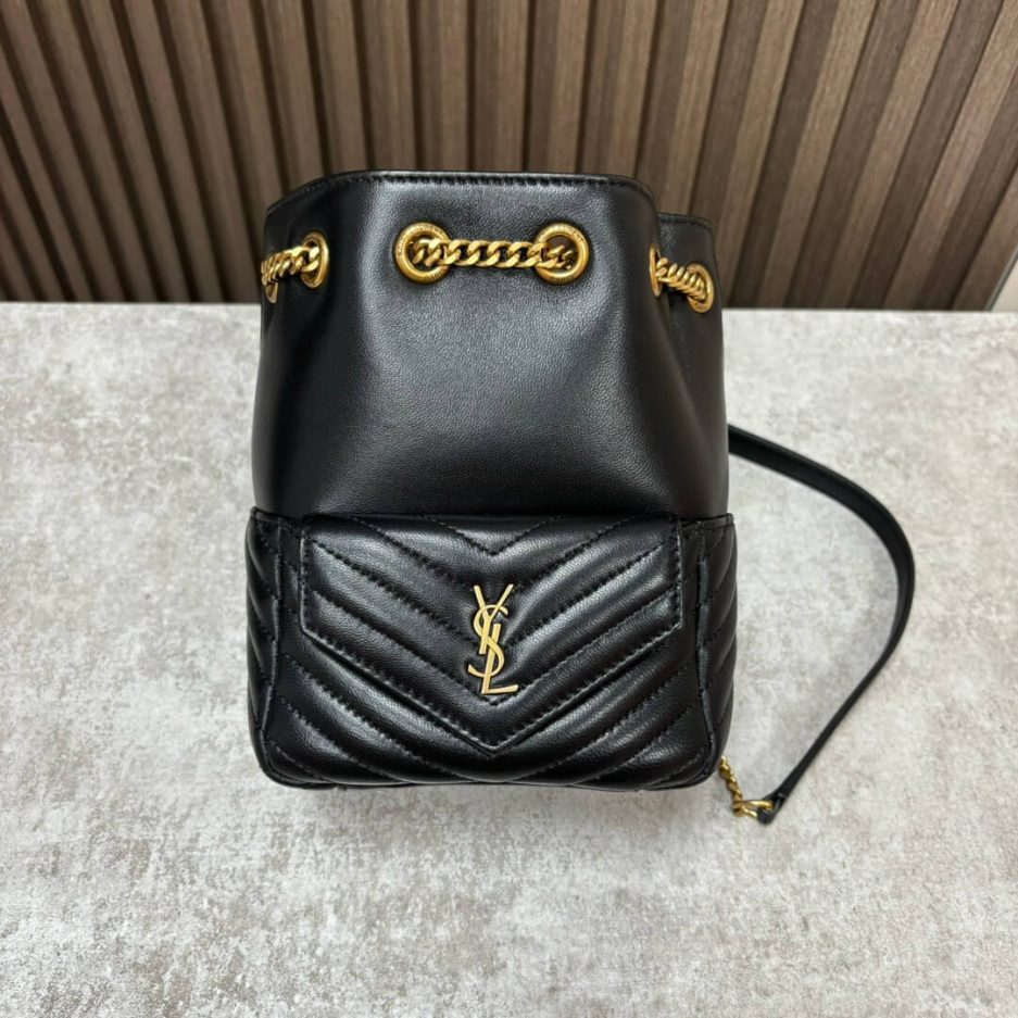 YSL Joe quilted lambskin mini bucket
