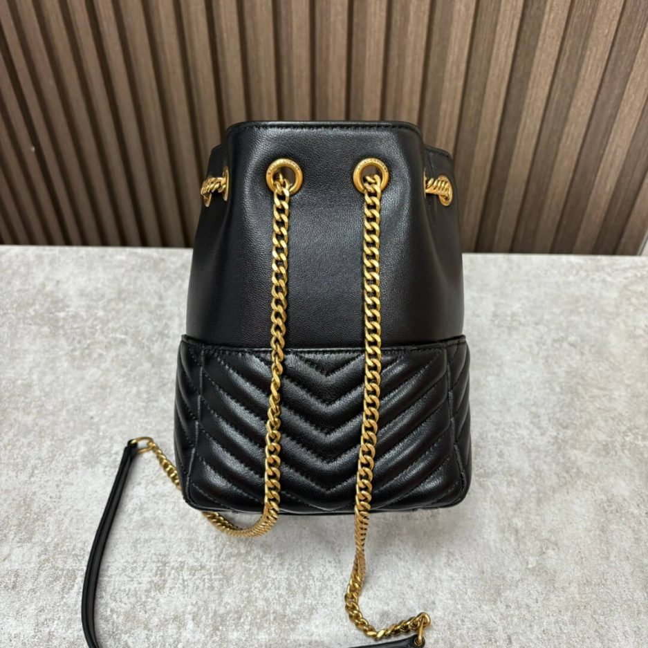 YSL Joe quilted lambskin mini bucket
